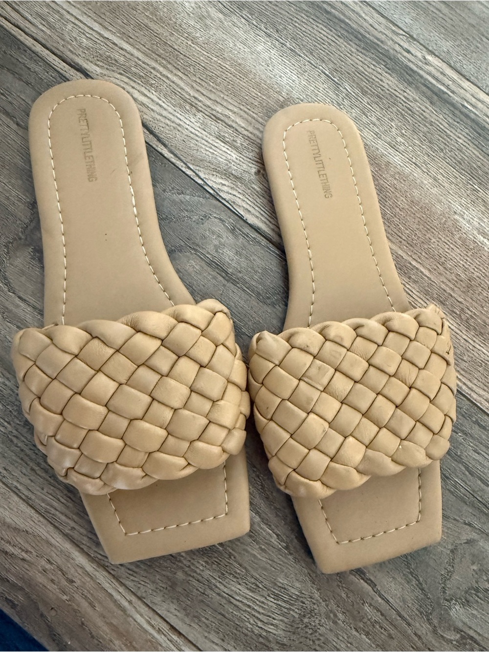 PrettyLittleThing Braided Slide Mules in Beige